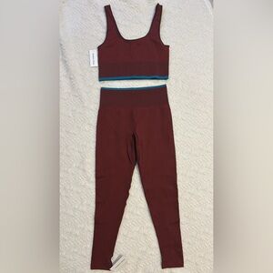 Outdoor Voices Maroon Leggings Set